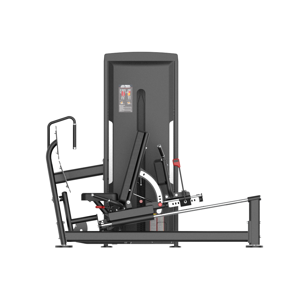 Insight Fitness Seated Leg Press / Hack Squat - SA040 black frame and digital display on a white background