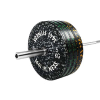 Thumbnail for 7 Ft Olympic Bar With Camouflage Bumper Plates - 100 KG Set | 1441 Fitness