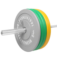 Thumbnail for 7 Ft Olympic Barbell and Color Bumper Plate Set - 100 KG | 1441 Fitness
