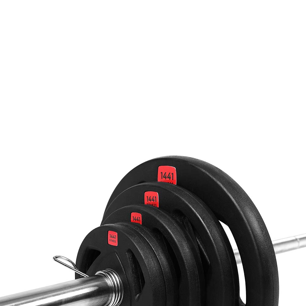 7 ft Olympic Lifting Bar-Tri-Grip Rubber Plates