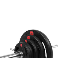 Thumbnail for 7 ft Olympic Lifting Bar-Tri-Grip Rubber Plates