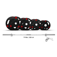 Thumbnail for Olympic Barbell with Rubber Bumper Plate Set