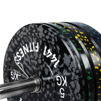 Thumbnail for 7 Ft Olympic Bar With Camouflauge Bumper Plates - 120 KG Set | 1441 Fitness