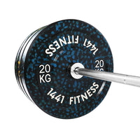 Thumbnail for 7 Ft Olympic Bar With Camouflauge Bumper Plates - 120 KG Set | 1441 Fitness