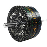 Thumbnail for 7 Ft Olympic Bar With Camouflauge Bumper Plates - 120 KG Set | 1441 Fitness