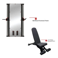 Thumbnail for Combo Deal | 1441 Fitness Wall Mounted Mirror Functional Trainer - 41FGT980 + Adjustable Bench A8007
