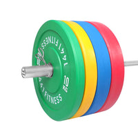 Thumbnail for 7 Ft Olympic Barbell and Color Bumper Plate Set - 160 KG | 1441 Fitness