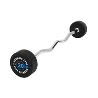 Thumbnail for 1441 Fitness Fixed Weight Curl Barbell Set - 10 kg to 30 KG (Set of 5) With Rack