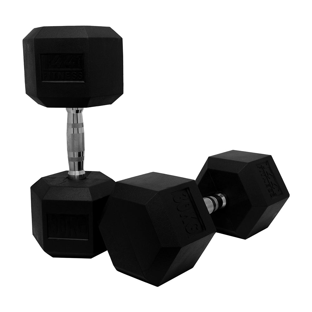 1441 Fitness Rubber Hex Dumbbells (2.5kg - 50kg) - Sold In Pairs (2 pcs)