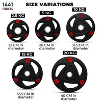 Thumbnail for Tri Grip Olympic Rubber Plates 2.5 Kg to 20 Kg