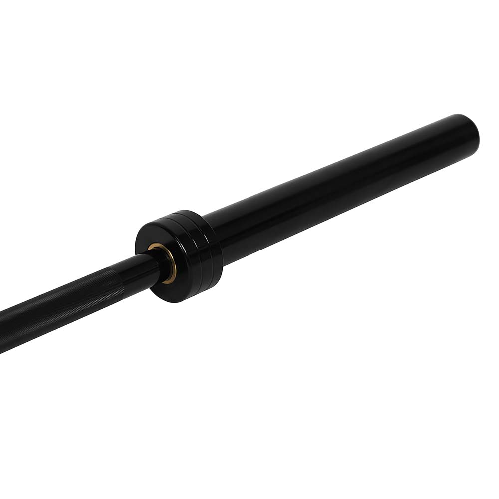 7 Ft Olympic Barbell with Spring Collars - Black