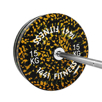 Thumbnail for 7 Ft Olympic Bar with Camouflage Bumper Plates Set - 80 KG Set | 1441 Fitness