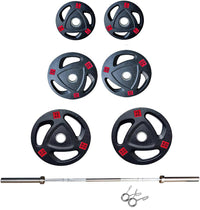 Thumbnail for Combo Offer 1441 Fitness Squat Rack MDL65 with 7 Ft Bar with 80 Kg Tri Grip Plates Set
