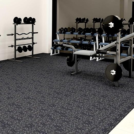 Commercial Rubber Flooring for Gym 20 mm - 100 x 100 CM Speckled White