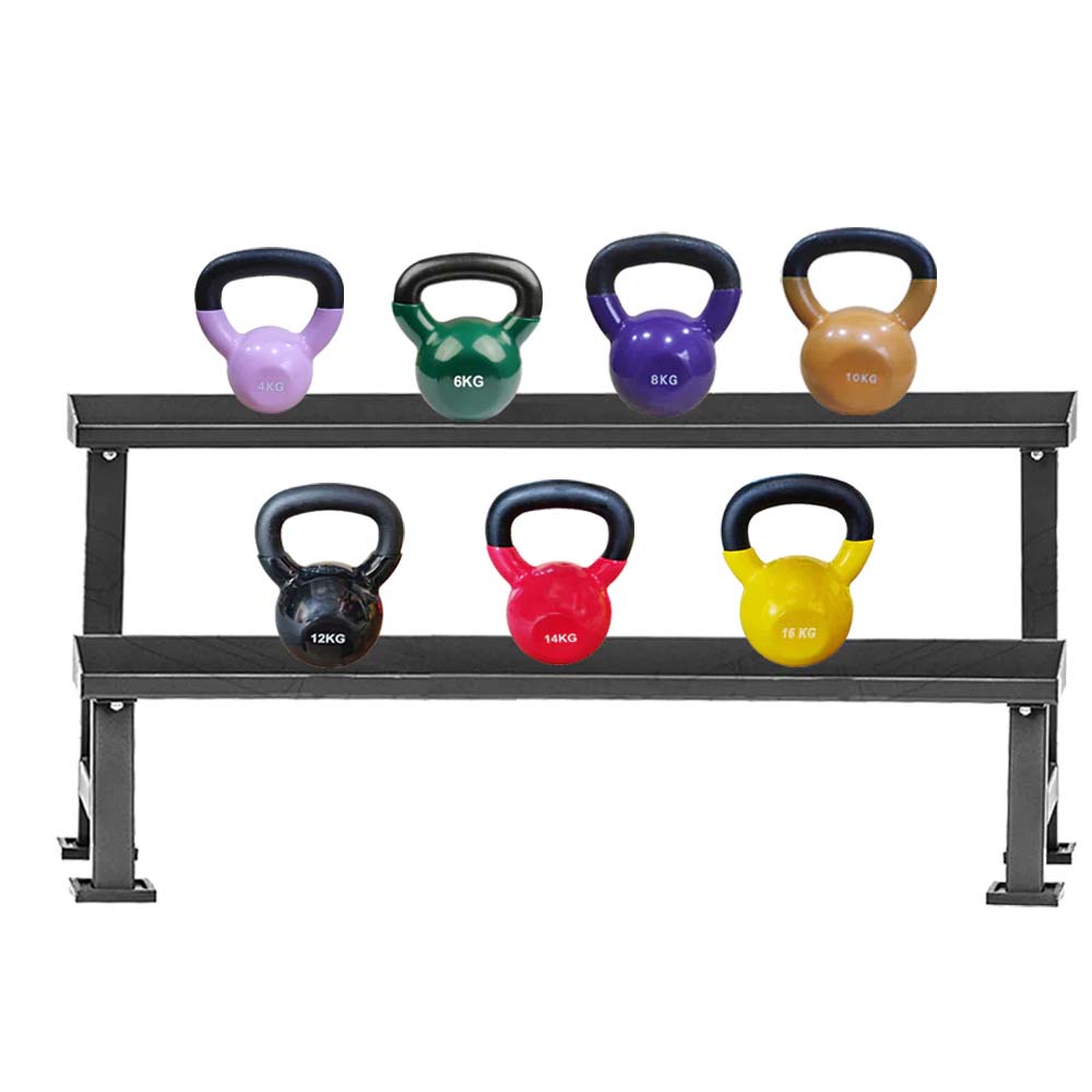 1441 Fitness Vinyl Coated Kettlebell - 4 Kg to 16 Kg (7 PCS Set) -  with rack