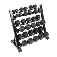 Thumbnail for 1441 Fitness Hex Dumbbell Set 2.5 to 20 KG (8 Pairs) with 3 Tier Dumbbell Rack – Strength Training Equipment