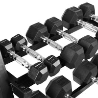 Thumbnail for Hex Dumbbell Set 2.5 Kg To 15 KG (6 Pairs) With 3 Tier Dumbbell Rack