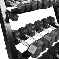 Thumbnail for 1441 Fitness Hex Dumbbell Set 1 Kg To 10 Kg With 3 Tier Dumbbell Rack (8 Pairs)