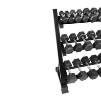 Thumbnail for 1441 Fitness Hex Dumbbell Set 1 Kg To 10 Kg With 3 Tier Dumbbell Rack (8 Pairs)