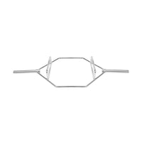 Thumbnail for Hex Bar Deadlift-lifter stands inside the hex  shape with their feet hip-width apart.