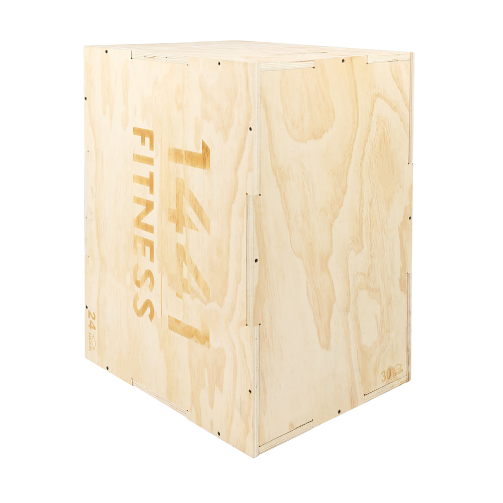 1441 fitness 3 IN 1 Wooden Plyo Box - (24'' x 30'' x 20'' Inches) | Prosportsae