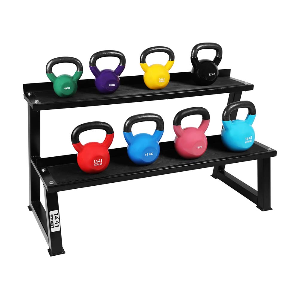 1441 Fitness 2 Tier Kettlebell Rack for 10 kettlebells