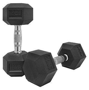 1441 Fitness Rubber Hex Dumbbells (2.5kg - 50kg) - Sold In Pairs (2 pcs)