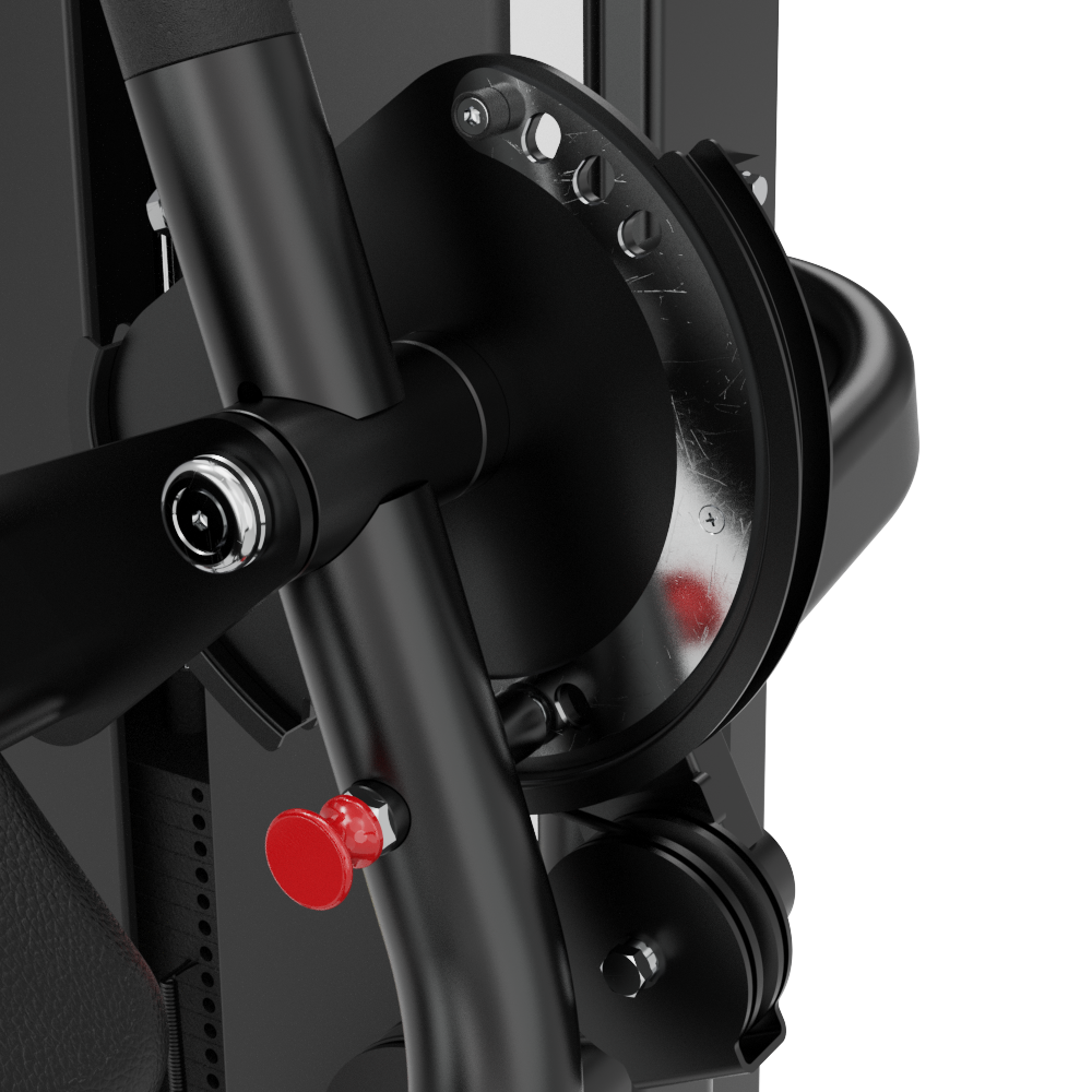Close-up of a Insight Fitness Biceps & Triceps - SA044 with a red component on a white background