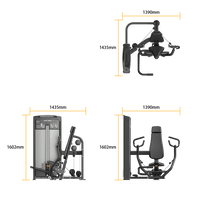 Thumbnail for Insight Fitness ISO Lateral Chest Press - BE8001 with dimensions on a transparent background