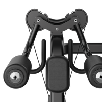Thumbnail for Close-up of a Insight Fitness Lateral Raise - SA034 frame with wheels on a white background