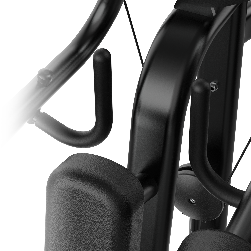 Close-up of a Insight Fitness Lateral Raise - SA034 with handlebars and seat on a white background