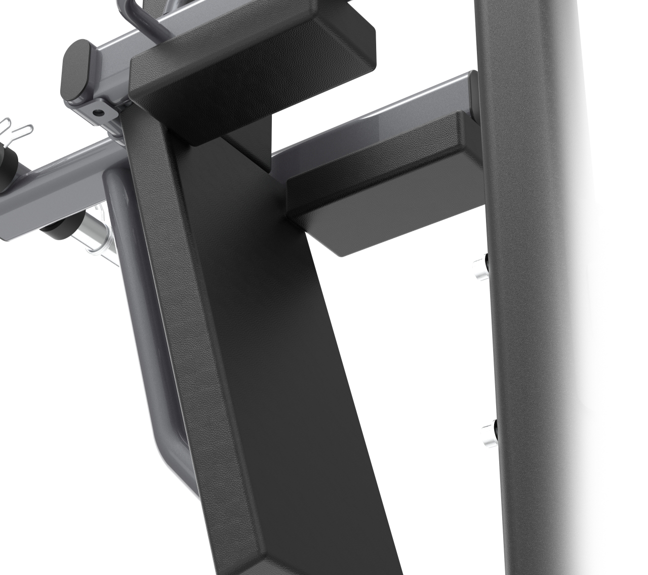 Close-up of a Insight Fitness Pendulum Squat - SH033 frame on a white background