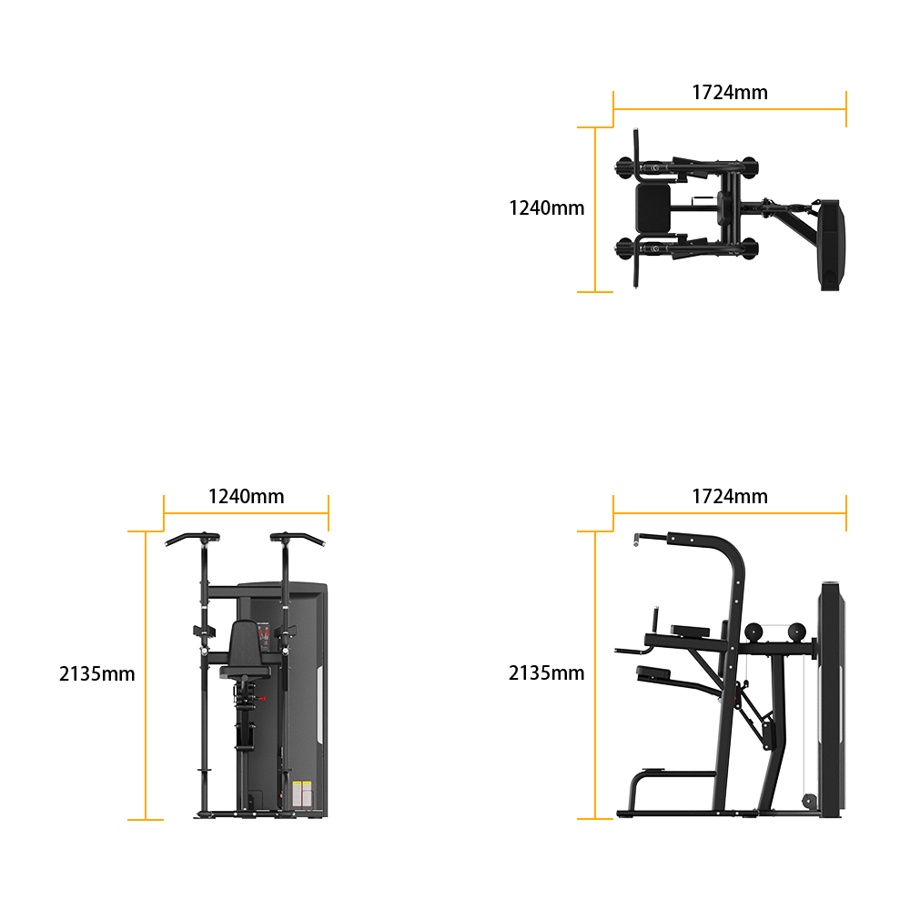 Dimensions of a Insight Fitness SA Series Assisted Chin Up - SA008 on a white background