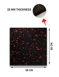 Thumbnail for 1441 Fitness Speckled Red Gym Flooring 50 x 50 (cm) - 20mm Thickness