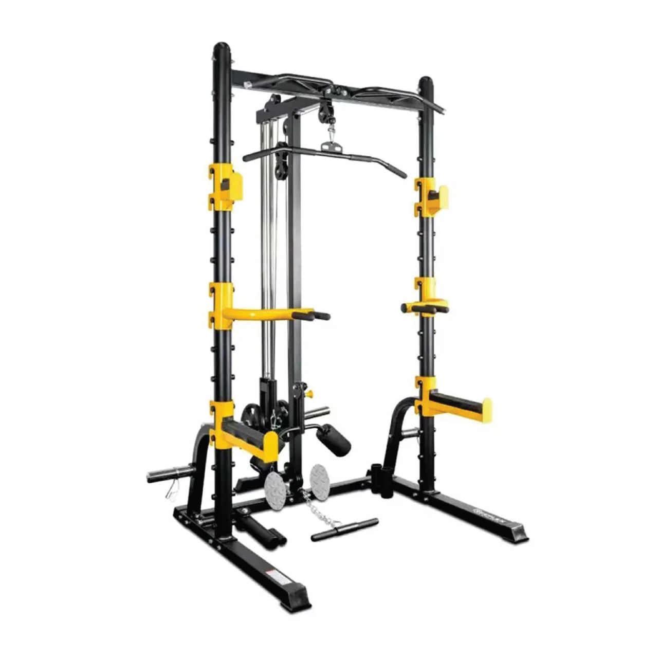 Combo Offer Squat Rack MDL66 + 7 ft Bar and 80 Kg Tri Grip Set with Adjustable Bench A8007