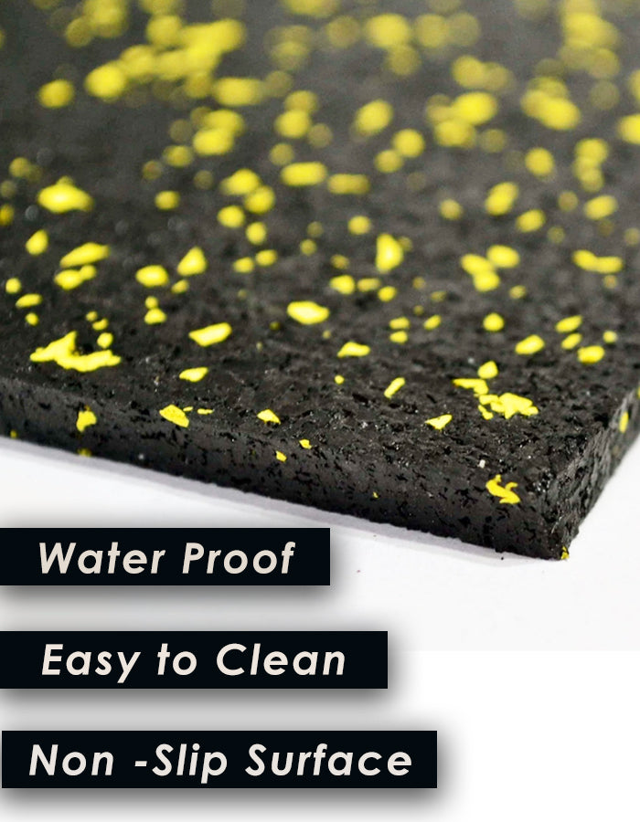 Commercial Rubber Flooring for Gym 20 mm - 100 x 100 CM Speckled Yellow