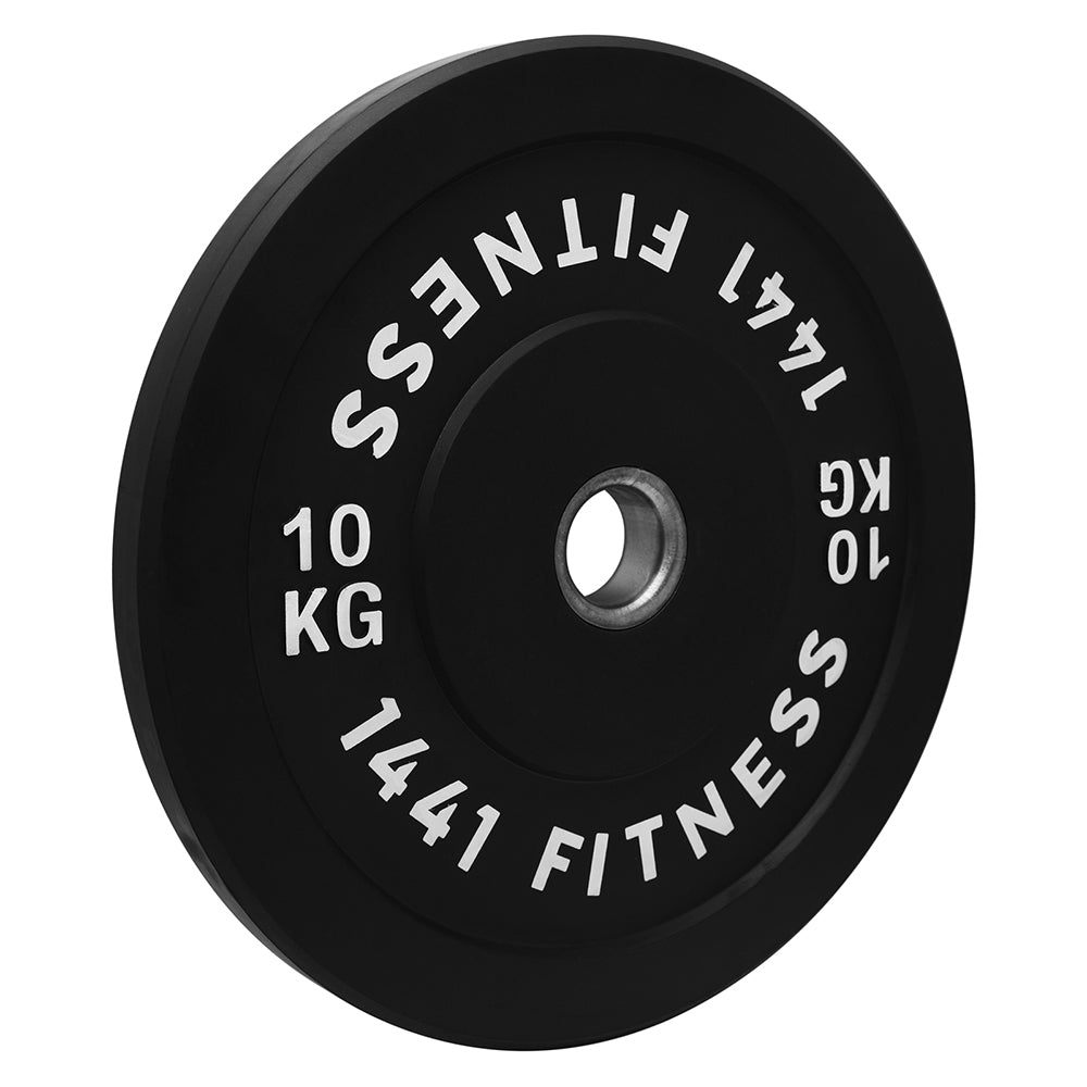 1441 Fitness 7 Ft Olympic Bar with Rubber Bumper Plates - 120 KG Set