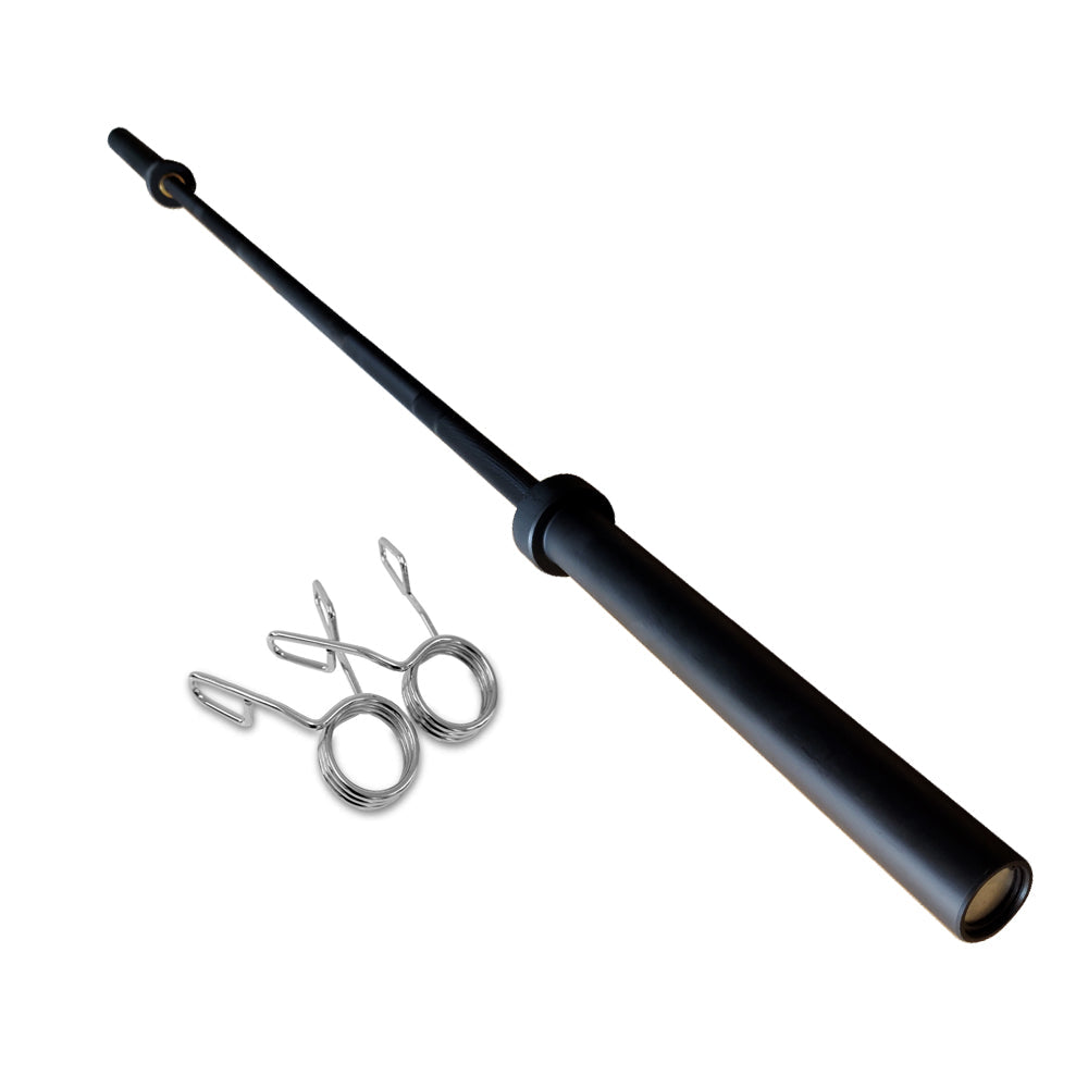 7 Ft Olympic Barbell with Spring Collars - Black