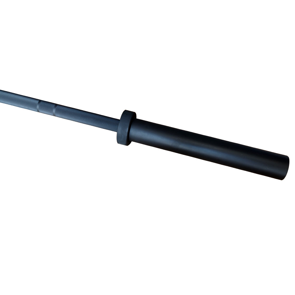 7 Ft Olympic Barbell with Spring Collars - Black