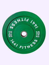 Thumbnail for 7 Ft Olympic Barbell and Color Bumper Plate Set - 100 KG | 1441 Fitness