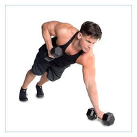 Thumbnail for Prosportsae Rubber Hex Dumbbells | Sold In Pairs (2 Pcs) | Weight in LBS | Tough & Durable | Chrome Plated Economical Handle - Prosportsae.com