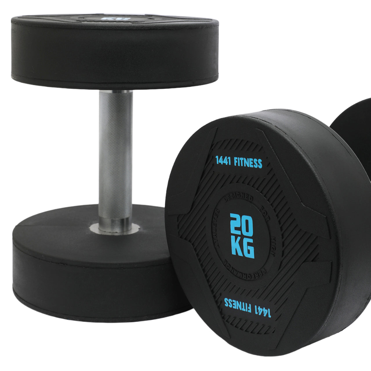 1441 Fitness PU Round Dumbbells - 2.5 kg to 50 KG (Sold in Pair)