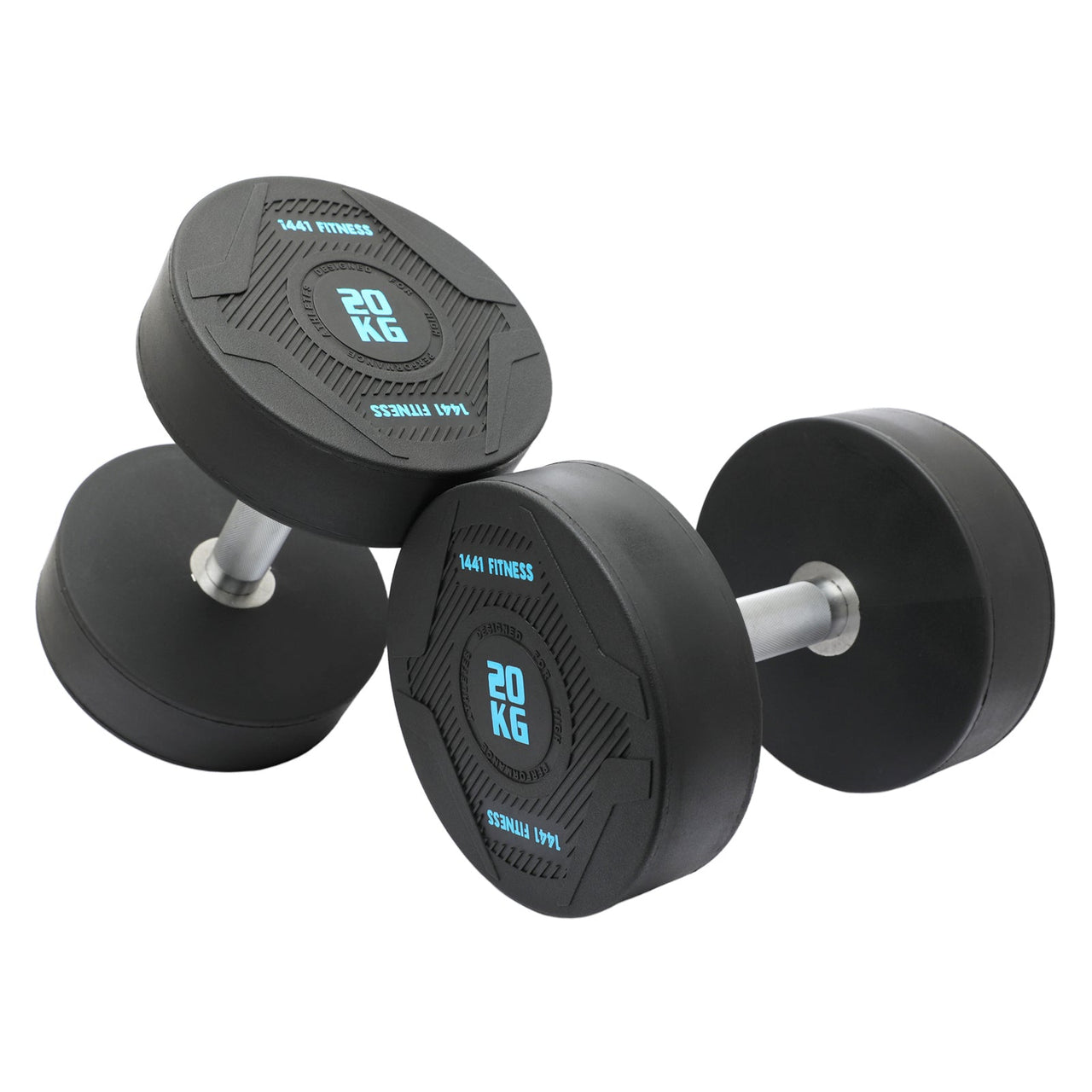 1441 Fitness PU Rubber Round Dumbbell Combo Set 2.5 Kg - 50 Kg (20 Pairs Set) 