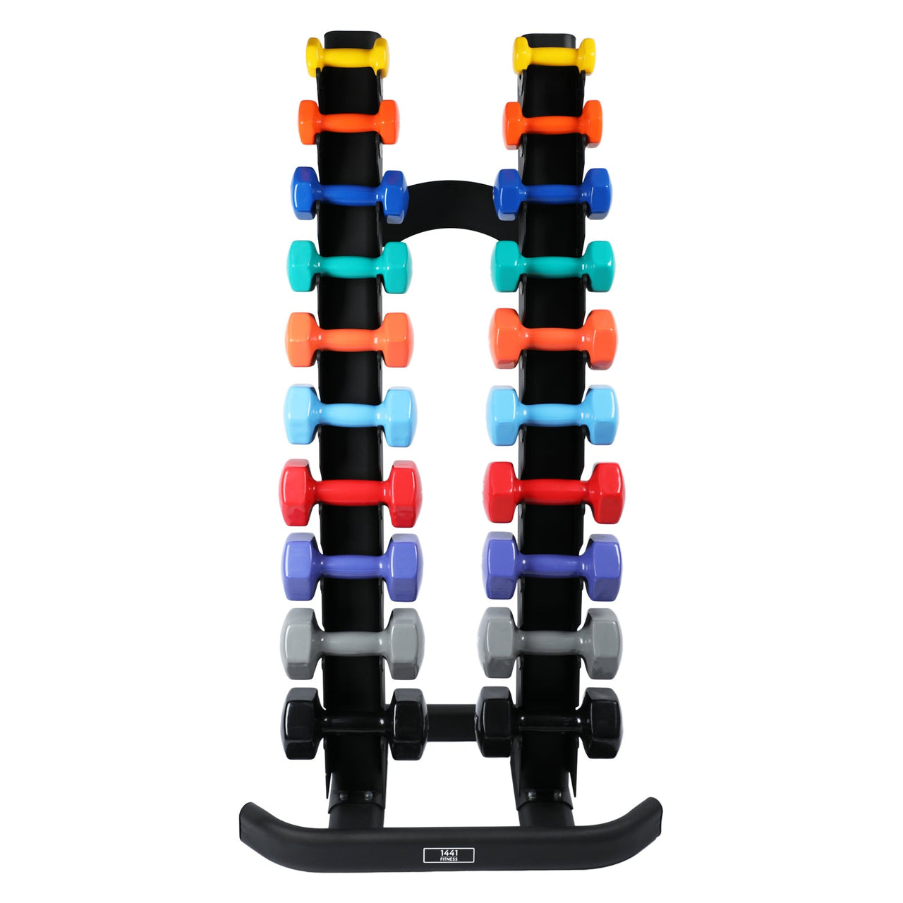 1441 Fitness Vinyl Dumbbell with Vertical Rack Combo - 1 KG to 10 KG