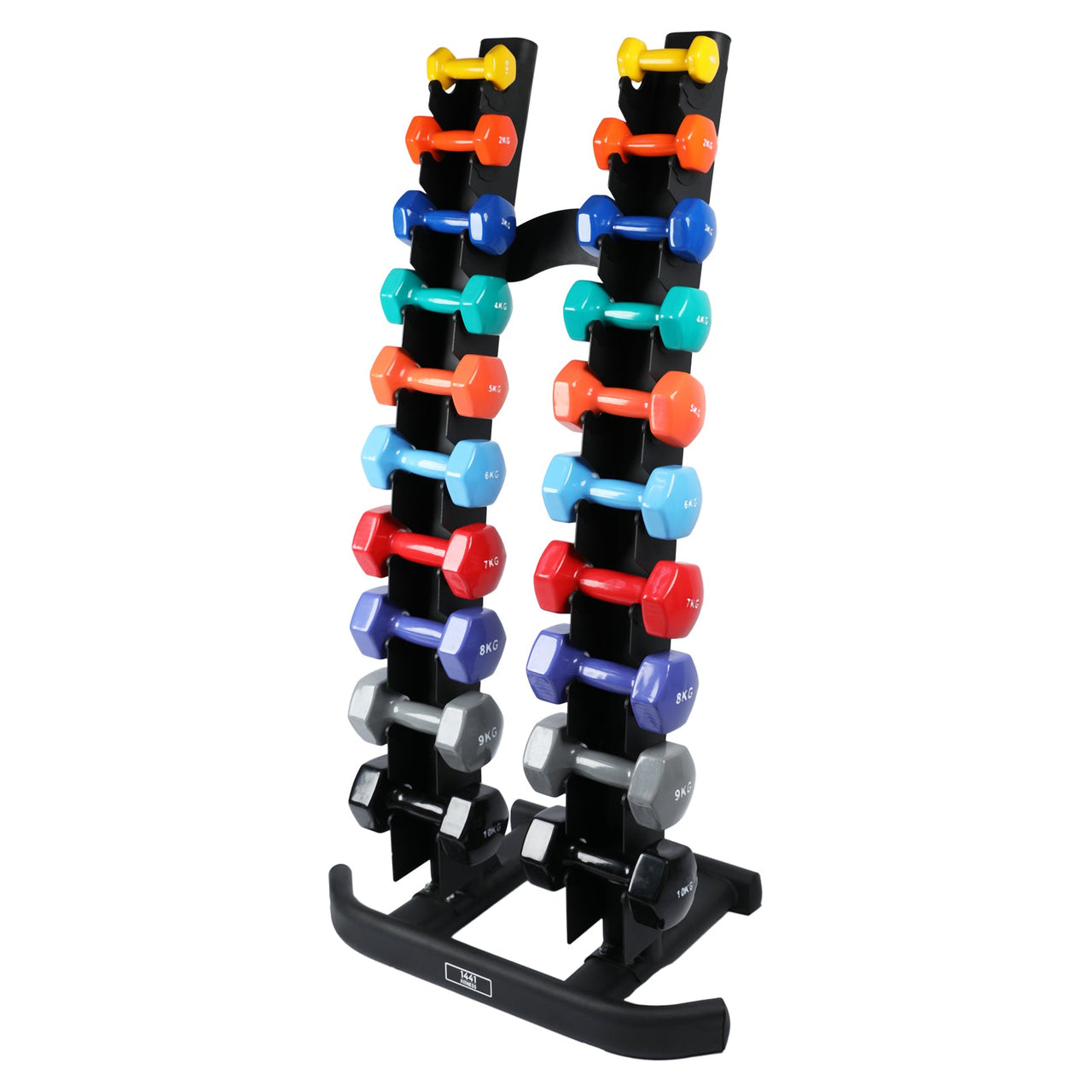 1441 Fitness Vinyl Dumbbell with Vertical Rack Combo - 1 KG to 10 KG 