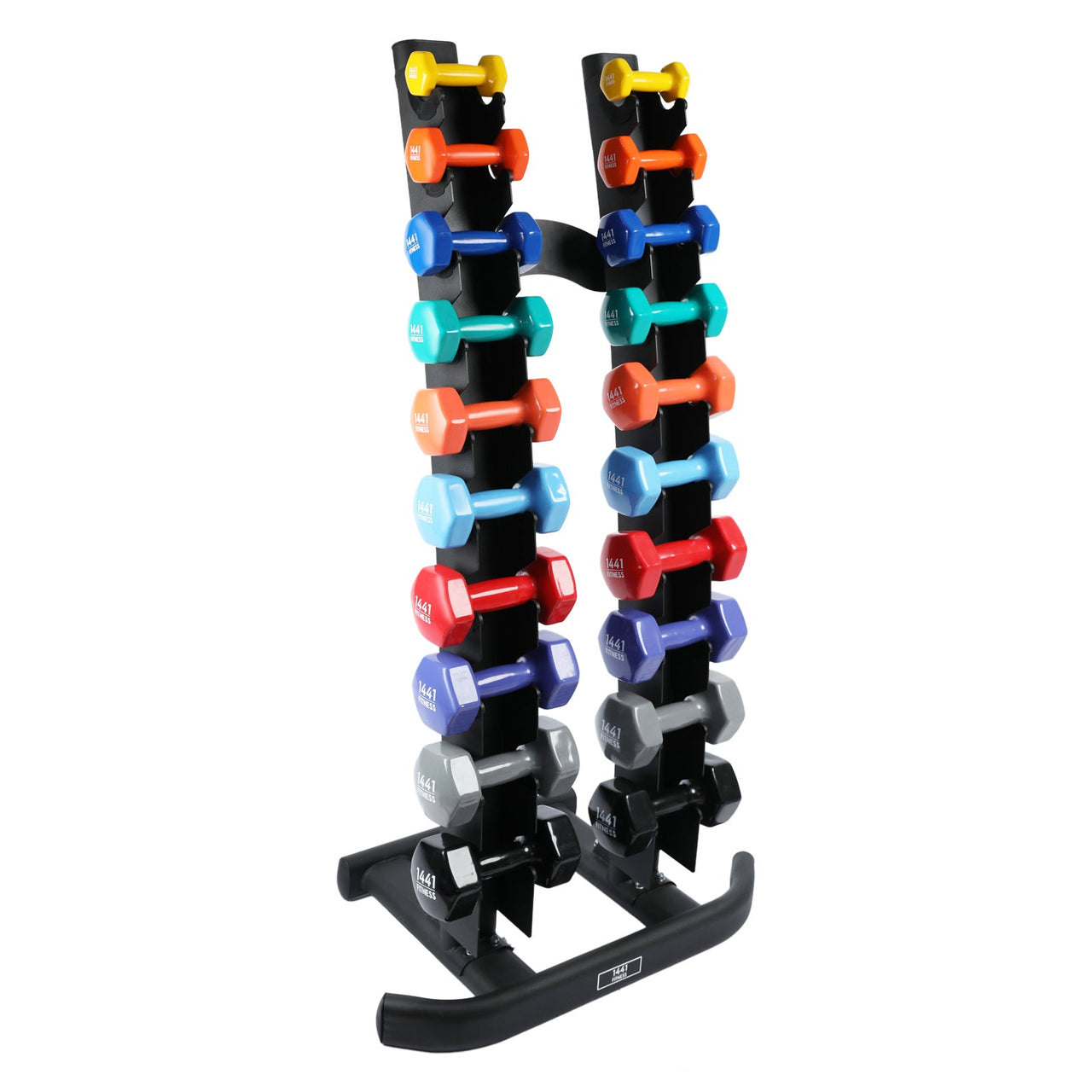 1441 Fitness Vinyl Dumbbell with Vertical Rack Combo - 1 KG to 10 KG