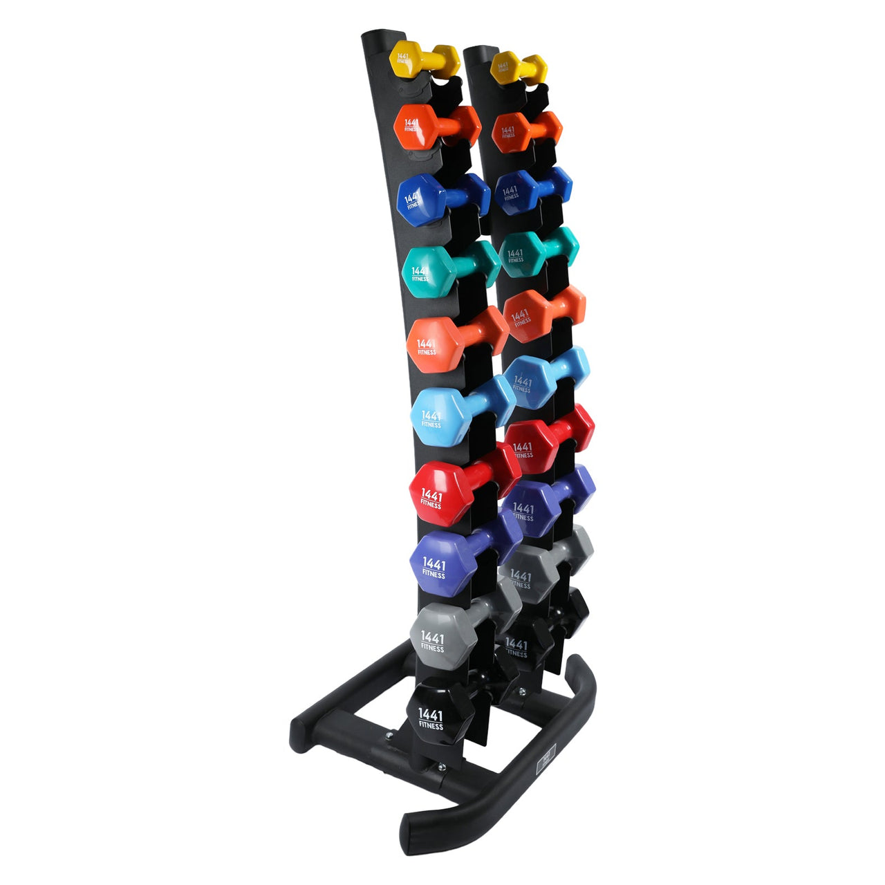 1441 Fitness Vinyl Dumbbell with Vertical Rack Combo - 1 KG to 10 KG 