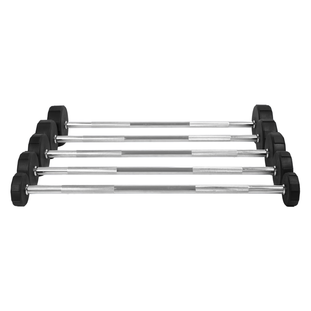 Fixed Straight PU Barbell Set with Rack - 10 Kg to 30 Kg