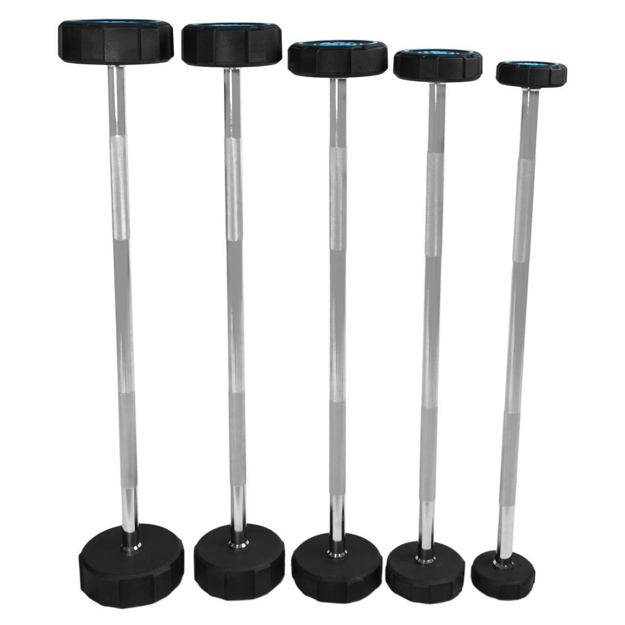 Fixed Straight PU Barbell Set with Rack - 10 Kg to 30 Kg