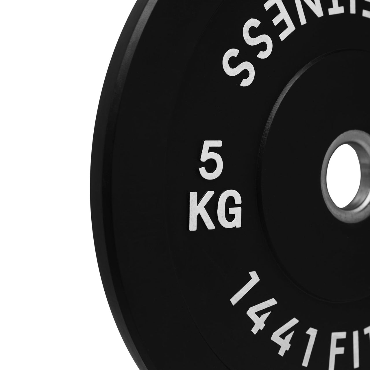 1441 Fitness Black Rubber Bumper Plate - 5 KG